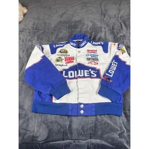 Chase Authentics NASCAR Jimmie Johnson Lowes Racing Jacket Kids Large Blue White